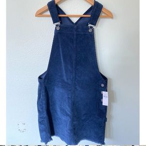Navy Blue Corduroy Overall Dress